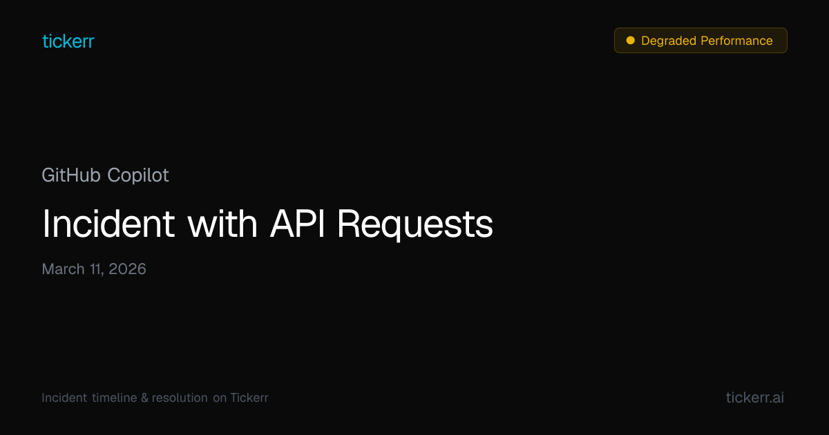 GitHub Copilot Outage March 11, 2026 - Timeline & Impact | Tickerr